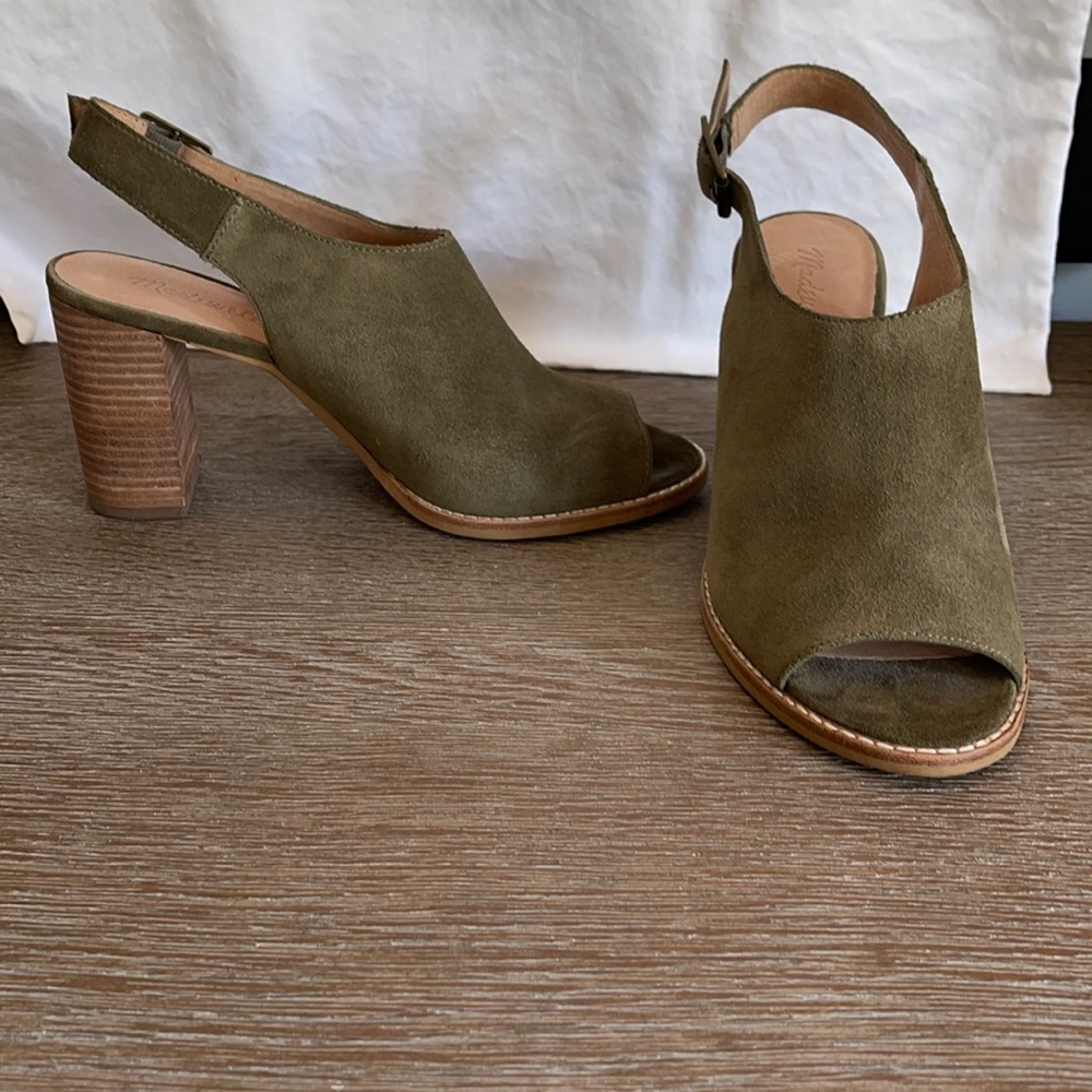 Olive Green Madewell sling back heels